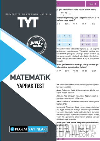 TYT Matematik Yaprak Test Kolektif