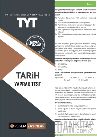 TYT Tarih Yaprak Test Kolektif