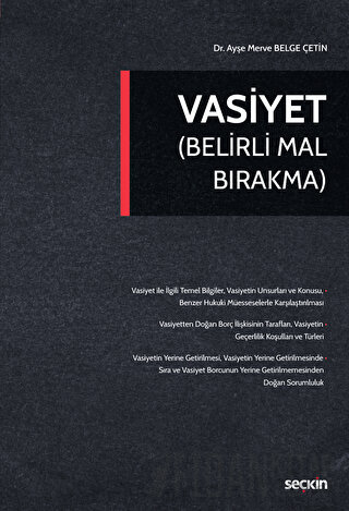 Vasiyet &#40;Belirli Mal Bırakma&#41; Ayşe Merve Belge Çetin