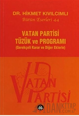 Vatan Partisi Tüzük ve Programı Hikmet Kıvılcımlı