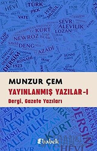 Yayınlanmış Yazılar -1 Munzur Çem